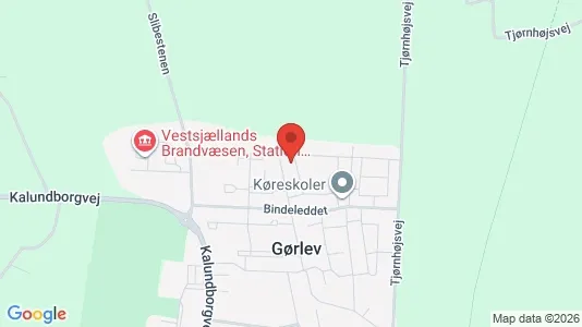Andelsboliger til salg i Gørlev - kort over placeringen
