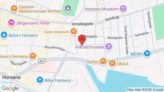 Andelsboliger til salg i Horsens - kort over placeringen
