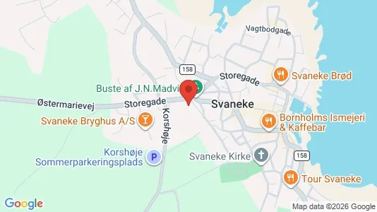 Andelsboliger til salg i Svaneke - kort over placeringen