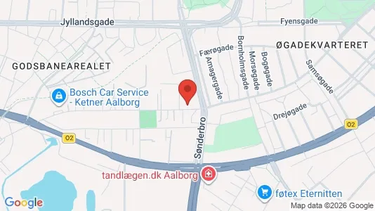 Andelsboliger til salg i Aalborg Centrum - kort over placeringen