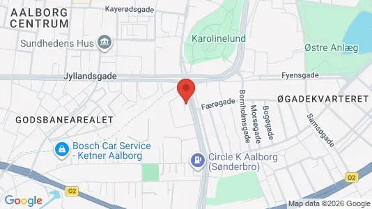 Andelsboliger til salg i Aalborg Centrum - kort over placeringen