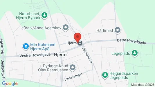 Andelsboliger til salg i Hjerm - kort over placeringen