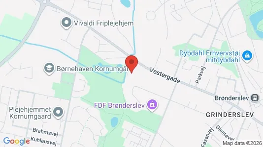 Andelsboliger til salg i Brønderslev - kort over placeringen
