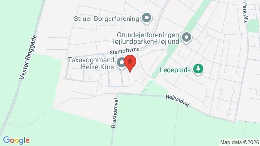 Andelsboliger til salg i Struer - kort over placeringen