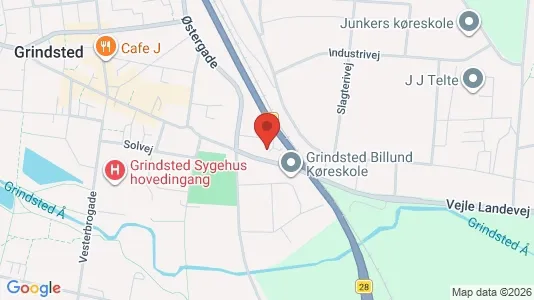 Andelsboliger til salg i Grindsted - kort over placeringen