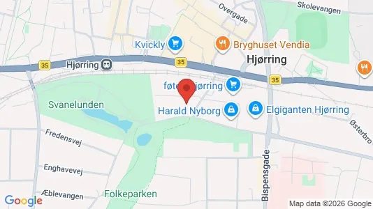 Andelsboliger til salg i Hjørring - kort over placeringen