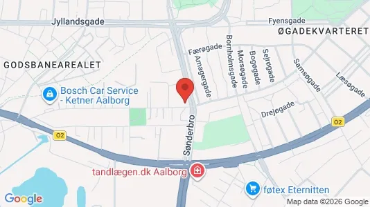 Andelsboliger til salg i Aalborg Centrum - kort over placeringen