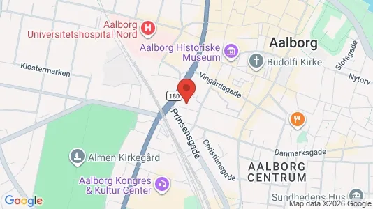 Andelsboliger til salg i Aalborg Centrum - kort over placeringen