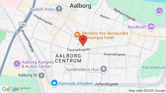Andelsboliger til salg i Aalborg Centrum - kort over placeringen