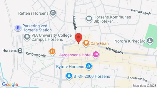 Andelsboliger til salg i Horsens - kort over placeringen