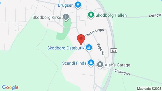 Andelsboliger til salg i Rødding - kort over placeringen