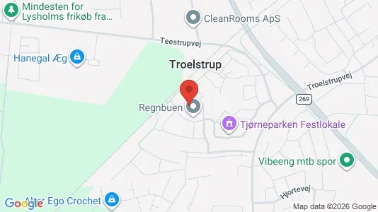 Andelsboliger til salg i Haslev - kort over placeringen
