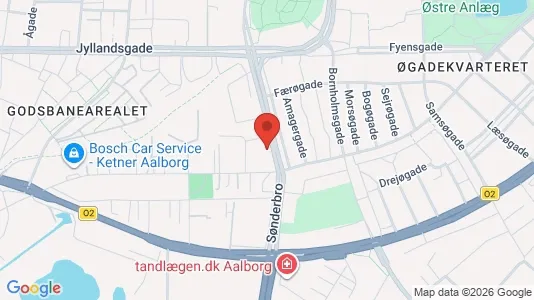 Andelsboliger til salg i Aalborg Centrum - kort over placeringen
