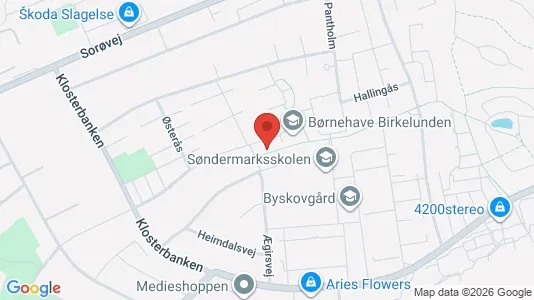 Andelsboliger til salg i Slagelse - kort over placeringen