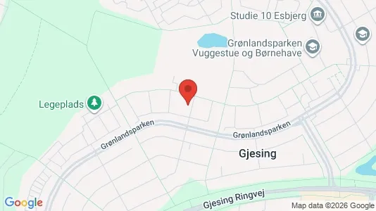 Andelsboliger til salg i Esbjerg N - kort over placeringen