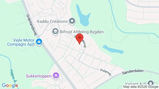 Andelsboliger til salg i Vejle Centrum - kort over placeringen
