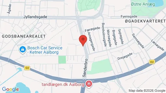 Andelsboliger til salg i Aalborg Centrum - kort over placeringen