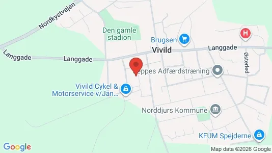Andelsboliger til salg i Allingåbro - kort over placeringen