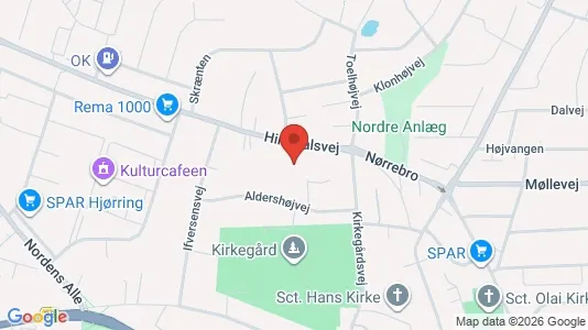 Andelsboliger til salg i Hjørring - kort over placeringen