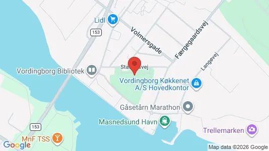 Andelsboliger til salg i Vordingborg - kort over placeringen
