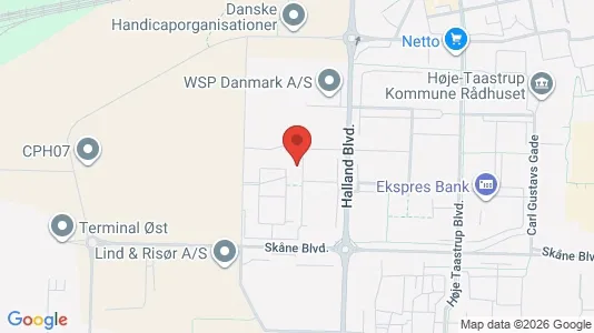 Andelsboliger til salg i Taastrup - kort over placeringen