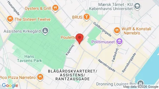 Andelsboliger til salg i Nørrebro - kort over placeringen