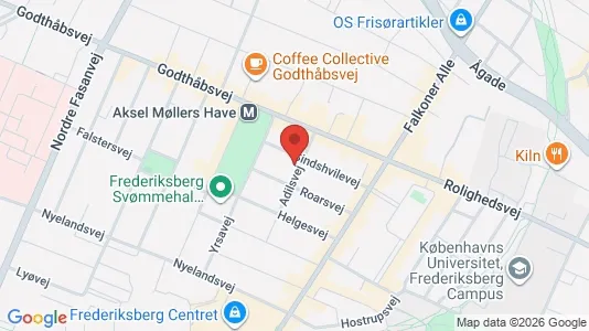 Andelsboliger til salg i Frederiksberg - kort over placeringen