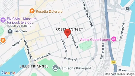 Andelsboliger til salg i Østerbro - kort over placeringen