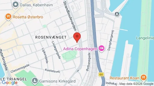 Andelsboliger til salg i Østerbro - kort over placeringen