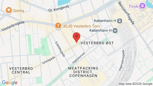 Andelsboliger til salg i Vesterbro - kort over placeringen