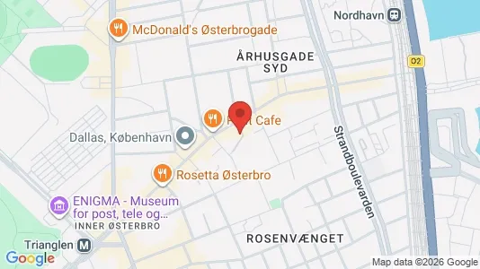 Andelsboliger til salg i Østerbro - kort over placeringen