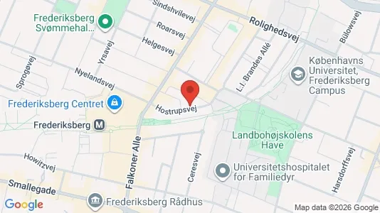 Andelsboliger til salg i Frederiksberg C - kort over placeringen