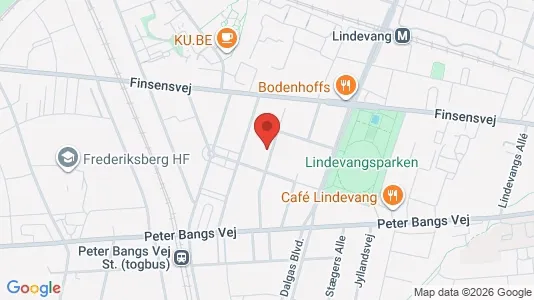 Andelsboliger til salg i Frederiksberg - kort over placeringen