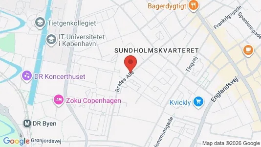 Andelsboliger til salg i København S - kort over placeringen
