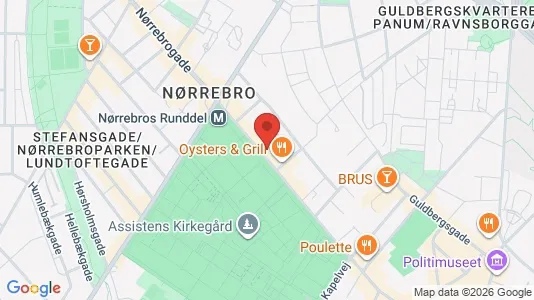 Andelsboliger til salg i Nørrebro - kort over placeringen