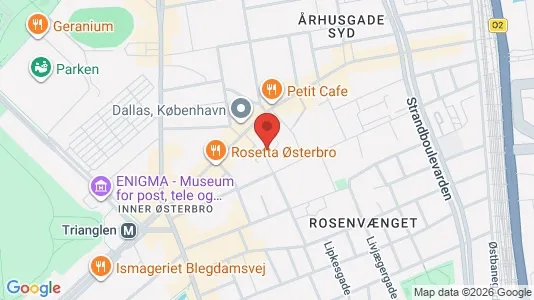 Andelsboliger til salg i Østerbro - kort over placeringen