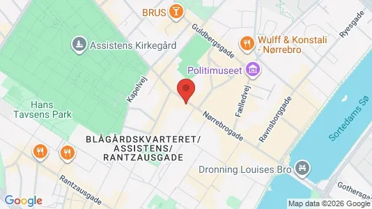 Andelsboliger til salg i Nørrebro - kort over placeringen