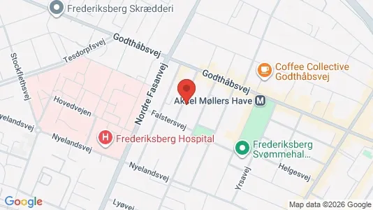 Andelsboliger til salg i Frederiksberg - kort over placeringen