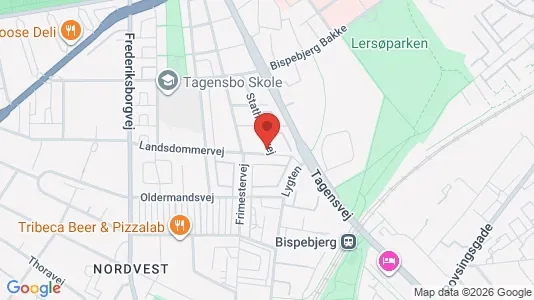 Andelsboliger til salg i København NV - kort over placeringen