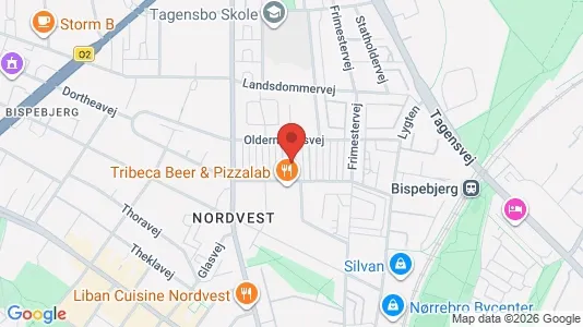 Andelsboliger til salg i København NV - kort over placeringen