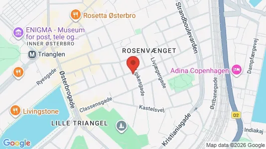 Andelsboliger til salg i Østerbro - kort over placeringen