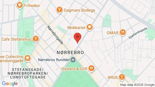 Andelsboliger til salg i Nørrebro - kort over placeringen