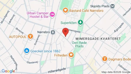 Andelsboliger til salg i Nørrebro - kort over placeringen