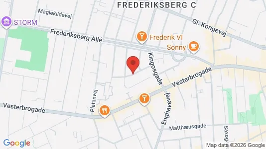 Andelsboliger til salg i Frederiksberg C - kort over placeringen