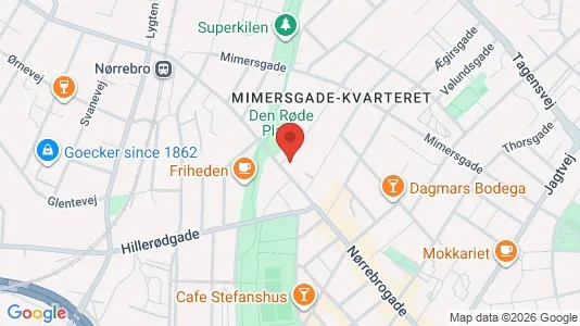 Andelsboliger til salg i Nørrebro - kort over placeringen