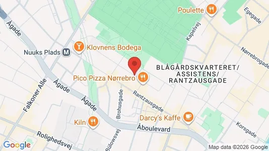 Andelsboliger til salg i Nørrebro - kort over placeringen