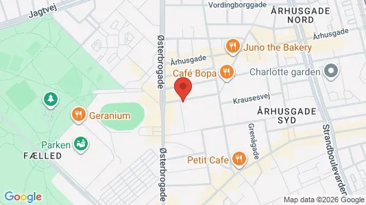 Andelsboliger til salg i Østerbro - kort over placeringen
