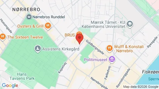 Andelsboliger til salg i Nørrebro - kort over placeringen