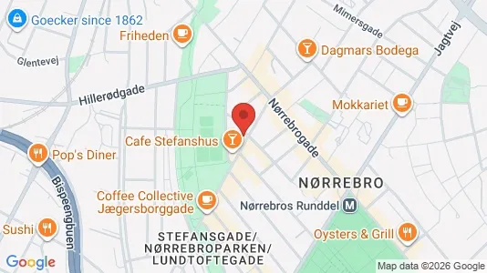 Andelsboliger til salg i Nørrebro - kort over placeringen