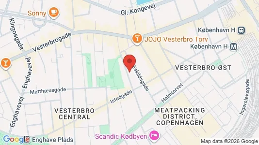 Andelsboliger til salg i Vesterbro - kort over placeringen